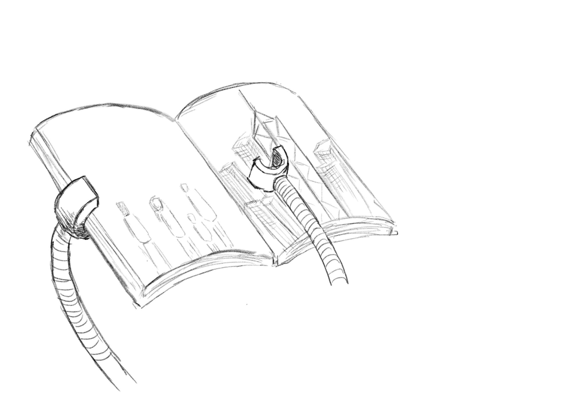 robot arm holding a book