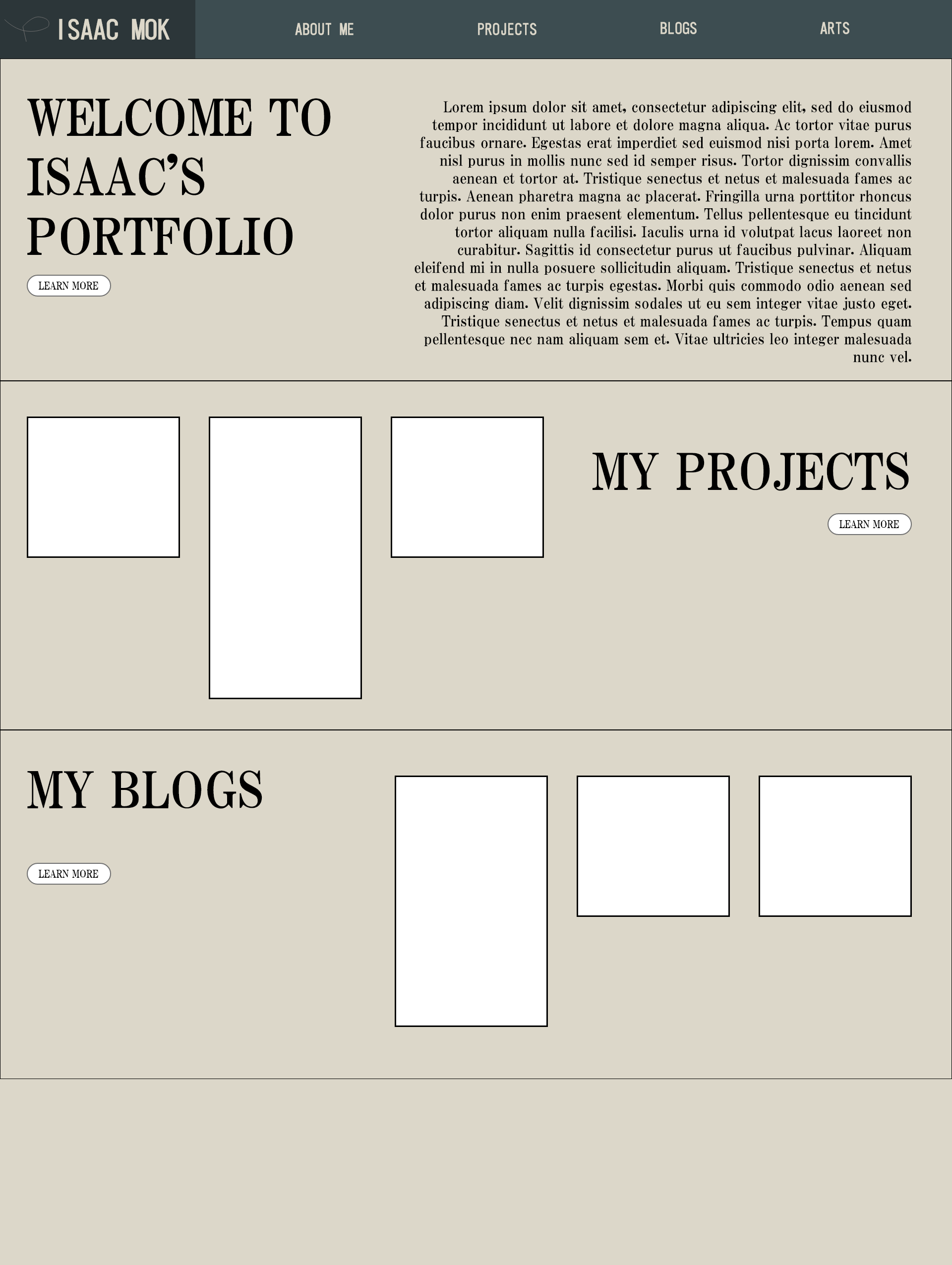 Adobe XD home page prototype