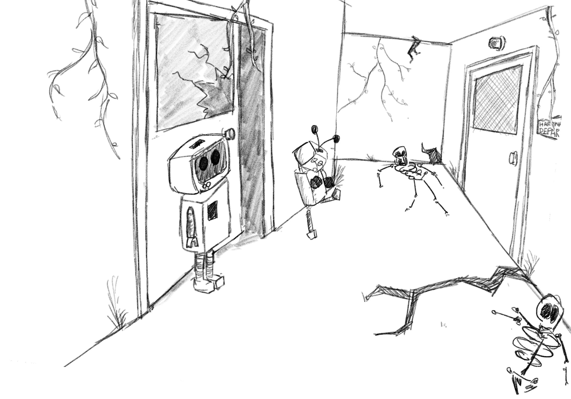 robot in hallway